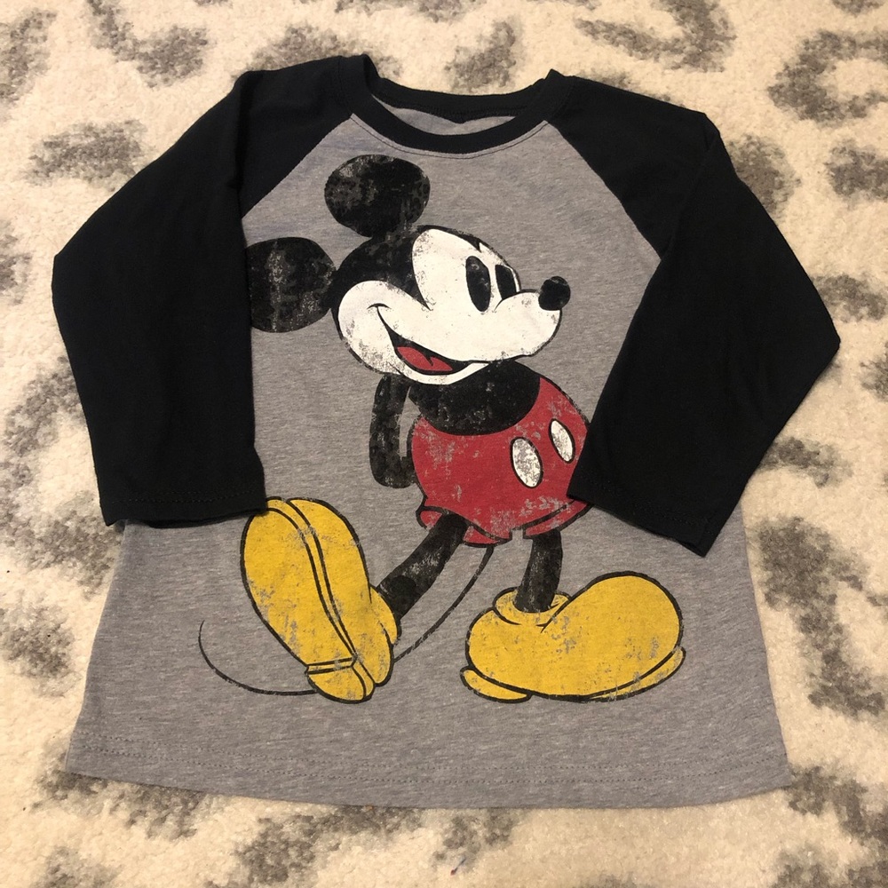 Boys Mickey Mouse 3/4 Length-Sleeve Shirt